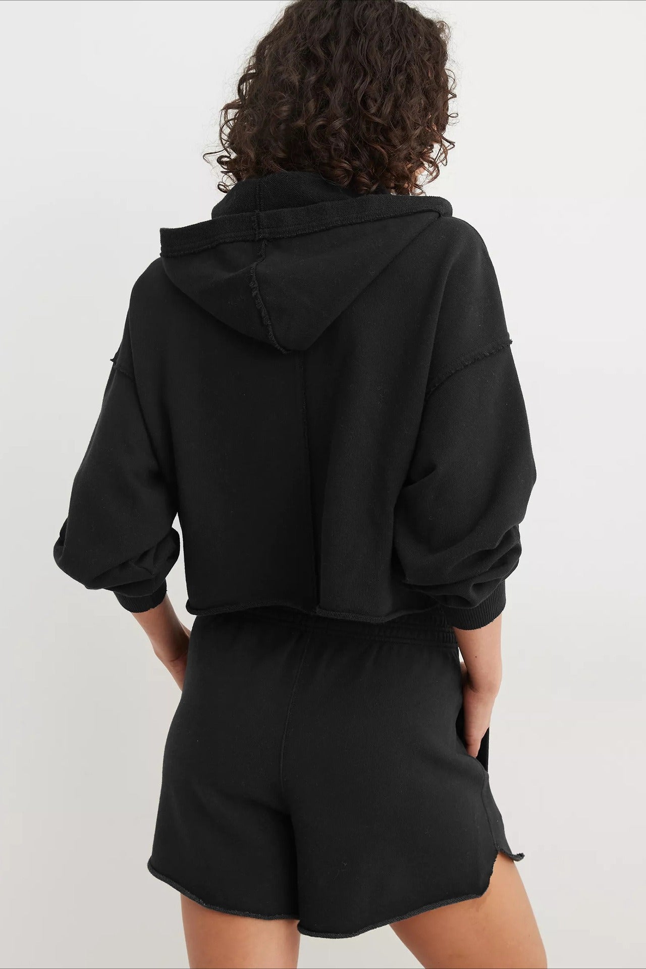 Chic Relaxed Solid V-Neck Hoodie image 19