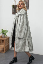 Faux Fur Longline Plus Size Coat image 3