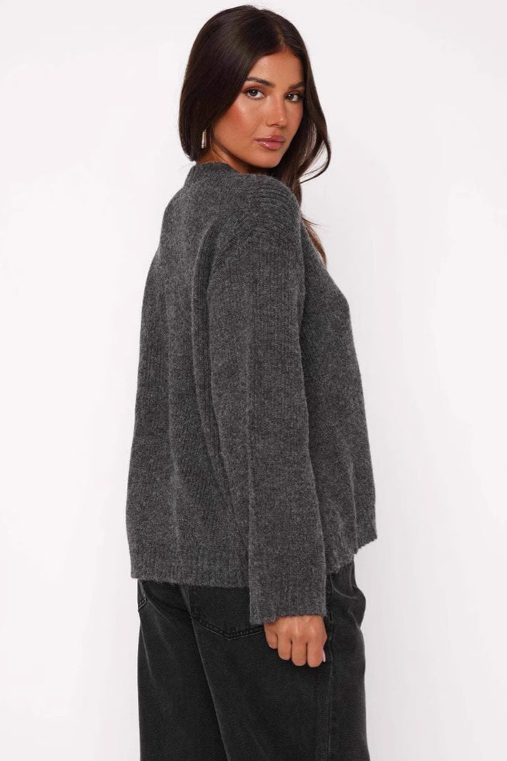 V-Neck Tie Front Knit Cardigan Sweater image 11