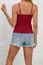 Odette Lace Cami detail view styled for Avrienne