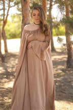 Solid Loose Slouchy Flared Hem Maxi Dress image 10