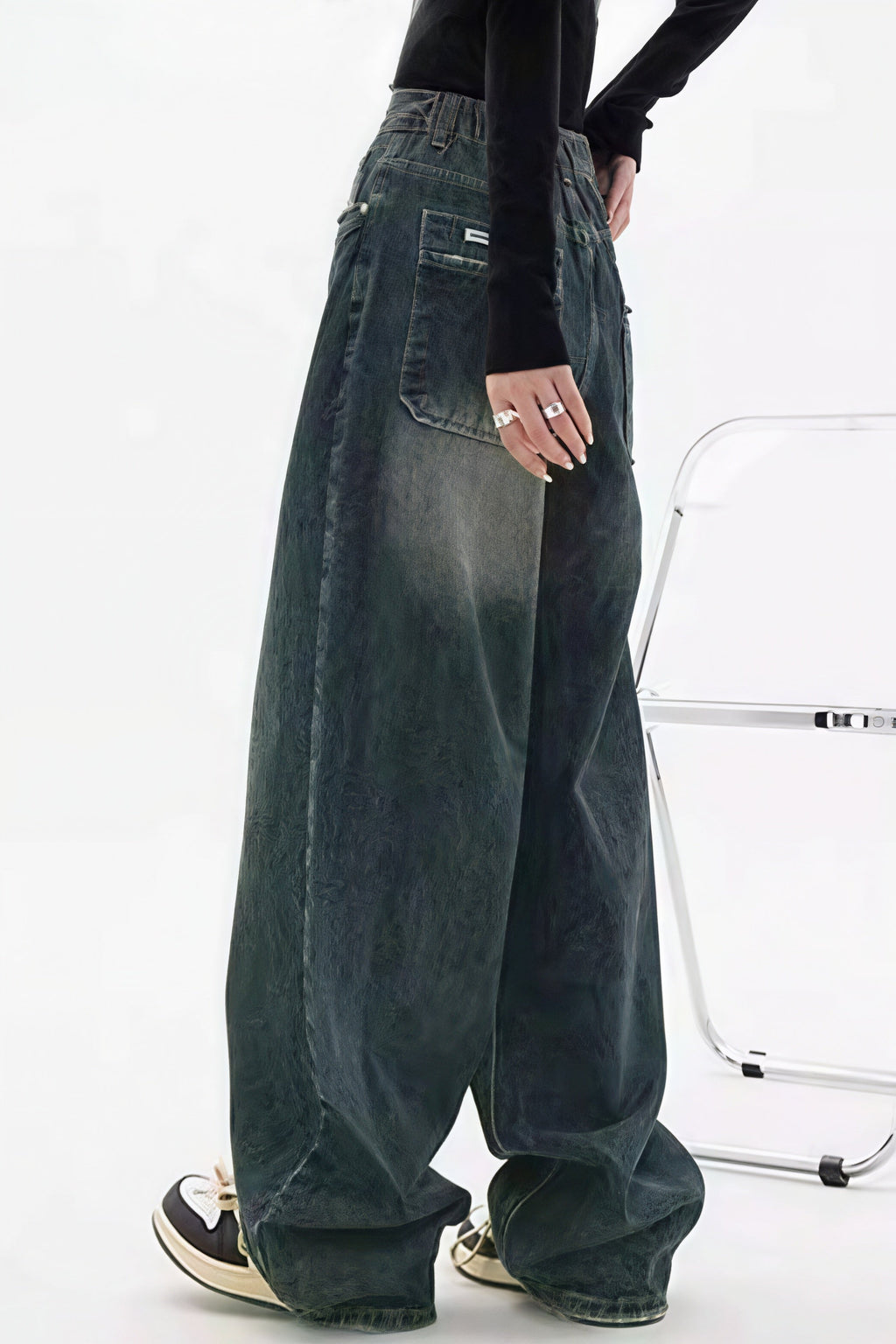 Retro Stylish High Waist Wide Leg Jeans image 3