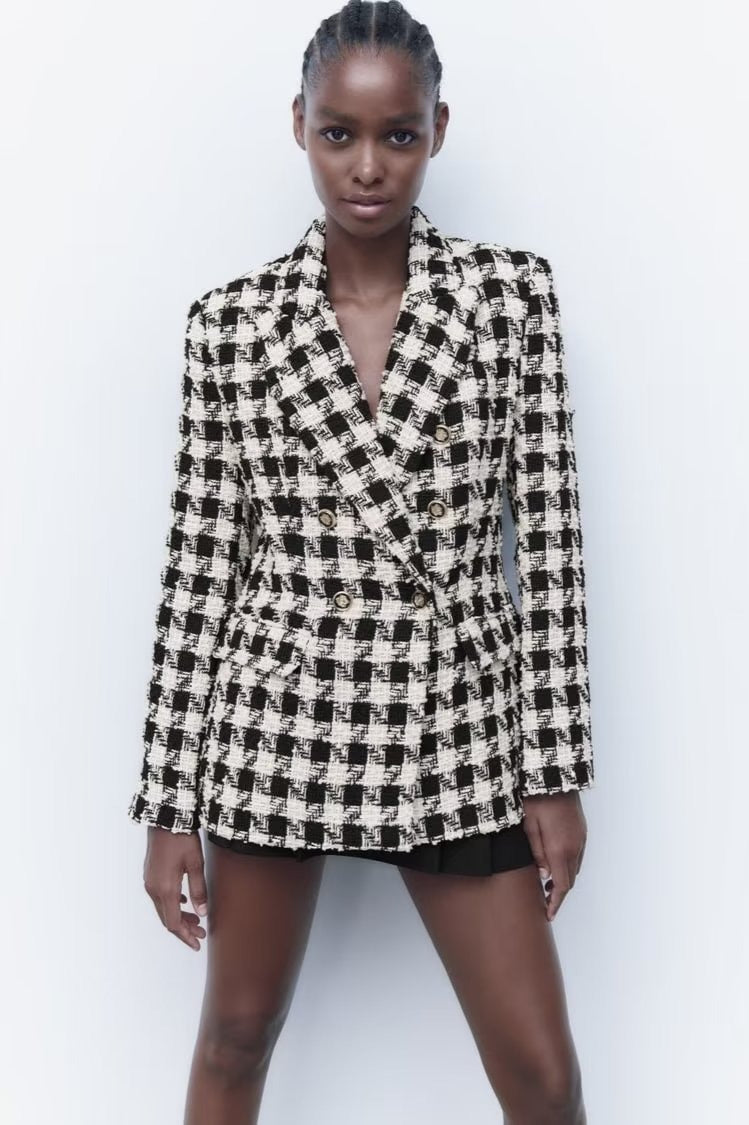 Houndstooth Double Breasted Blazer image 2