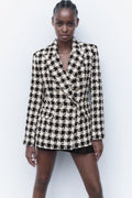 Houndstooth Double Breasted Blazer image 2