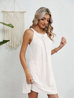 Flora Eyelet Dress detail view styled for Avrienne