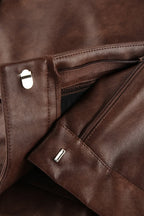 Brown Faux Leather Short Skirt image 4