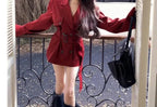 Red Medium Long Trench Coat image 3