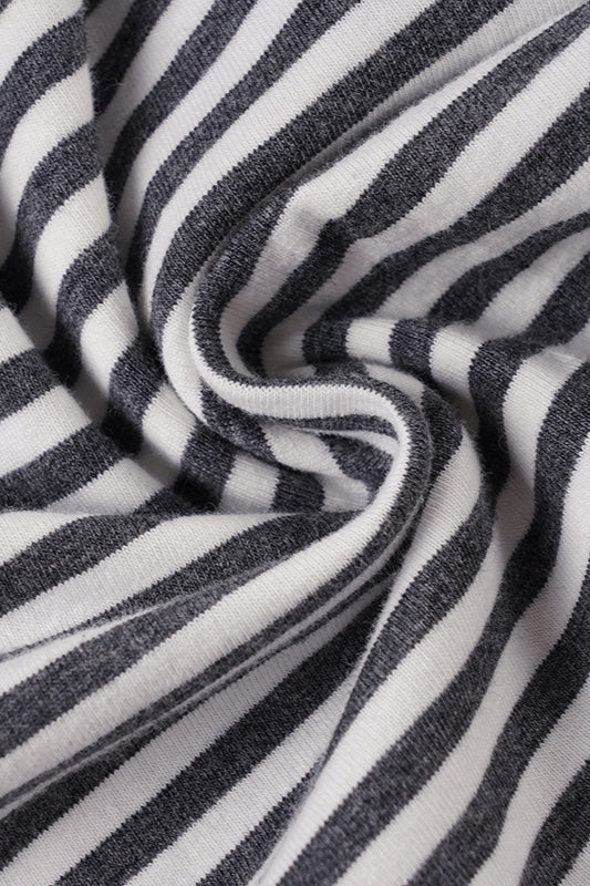 Color Block Striped Asymmetric Shoulder Fitted Blouse image 5