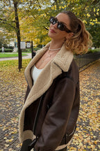 Multi-Zip Faux Shearling Longline Jacket image 4
