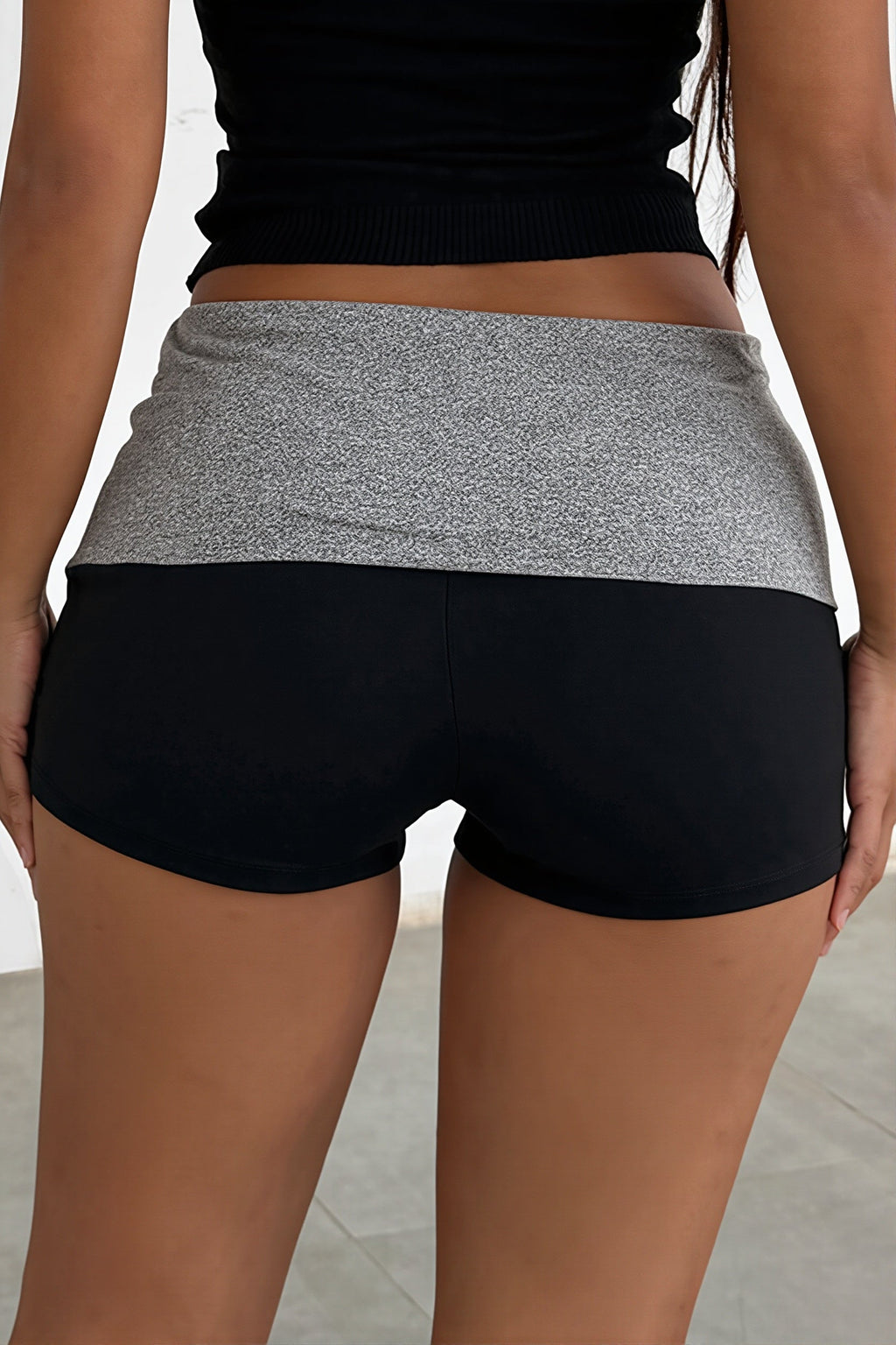 Casual Note Print Folded Waist Shorts image 4