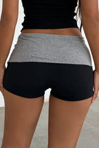 Casual Note Print Folded Waist Shorts image 4