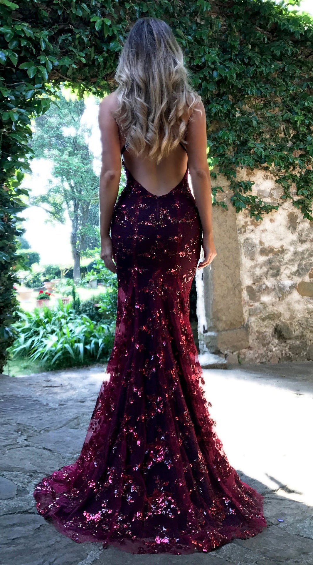 Sequin Backless V-Neck Strappy Tie Dress Party Dress image 6