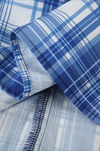British Plaid Ruffled V Neck Puff Sleeve Blouse image 9