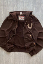 Vintage Graphic Riveted Zipper Hoodie image 2
