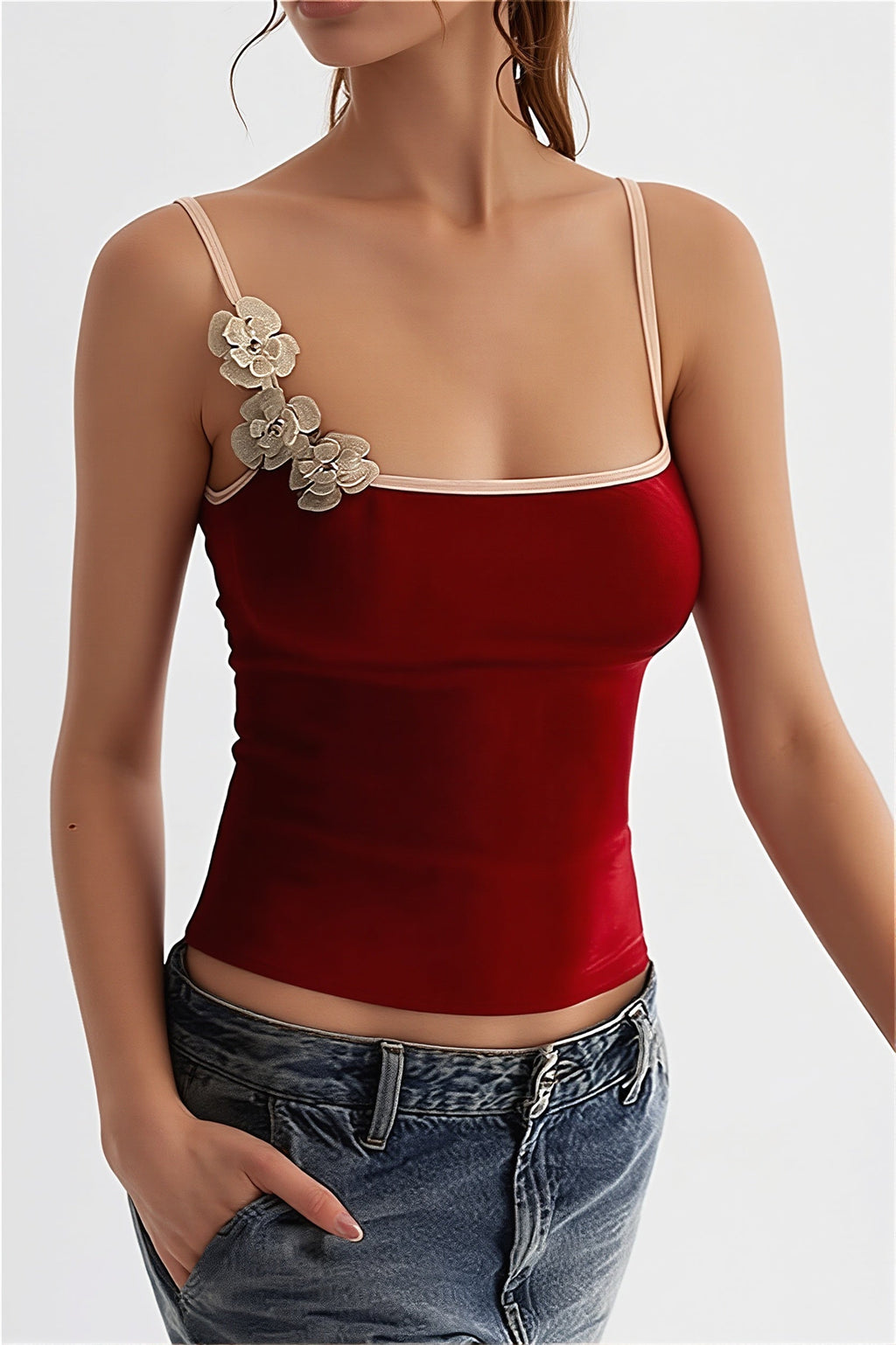 Cropped Floral Bandeau Cami Top image 5