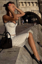 Sexy Polka Dot Cami Fitted Skirt Set image 4
