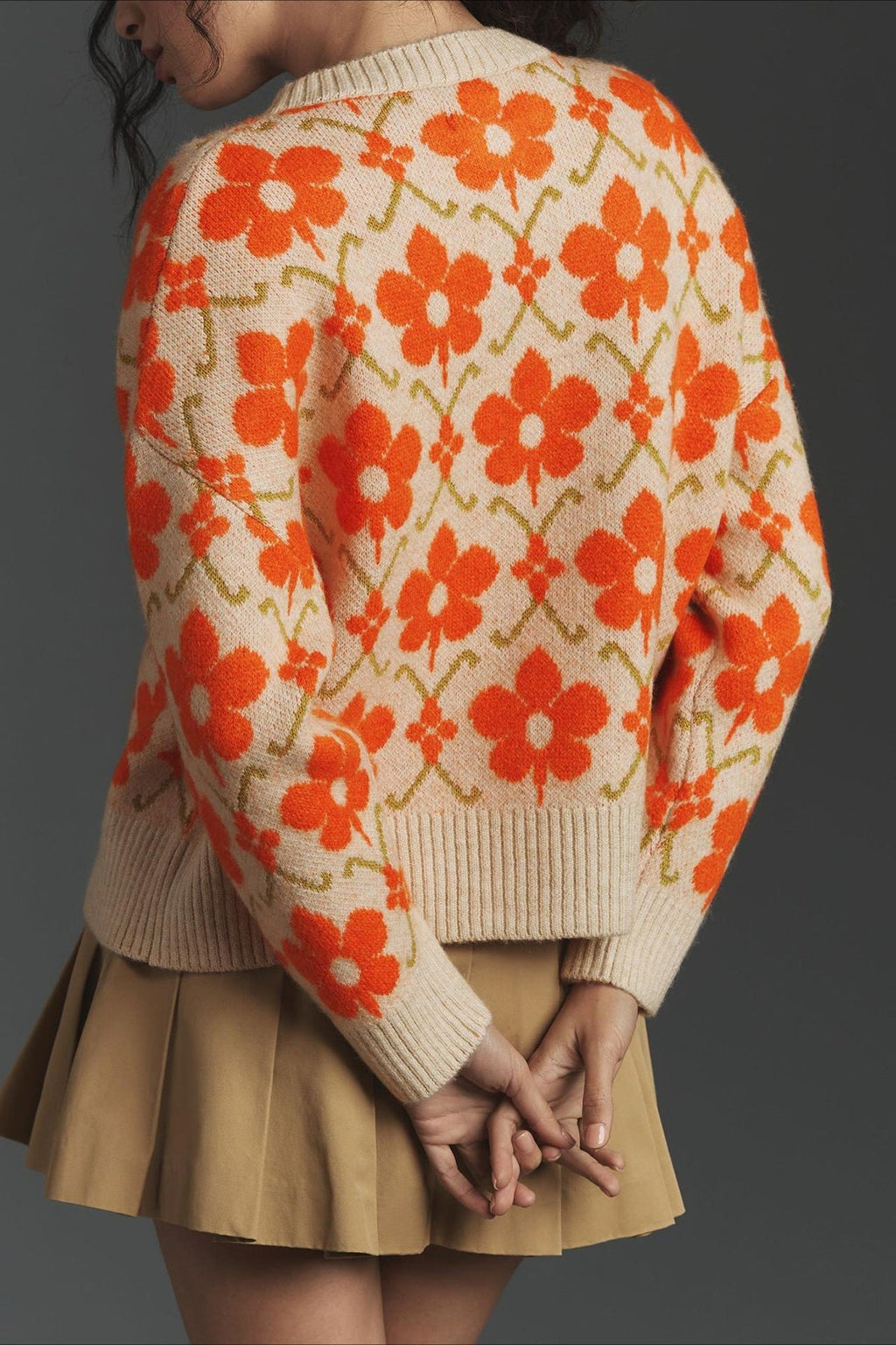 Jacquard Button-Up Knit Cardigan image 3