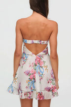 Floral Print Strapless A Line Dress image 2
