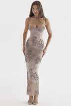Sexy Printed Slim Fit Cami Maxi Dress image 3