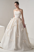 Bow Satin Bandeau Ball Gown Wedding Dress image 2