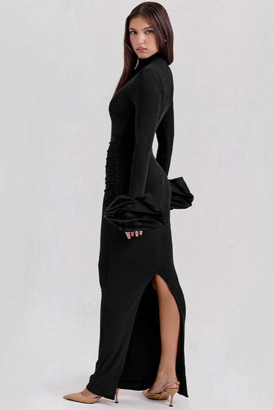 Elegant Designer Puff Sleeve Maxi Dress image 3