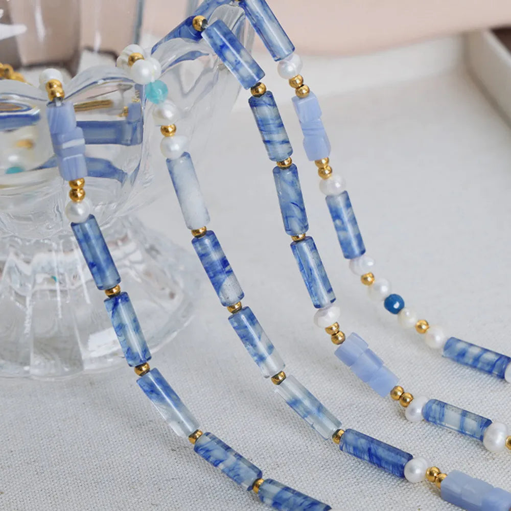 Belle Bead Necklace detail view styled for Avrienne