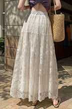 Lace Tulle Swing High Waist Skirt image 2