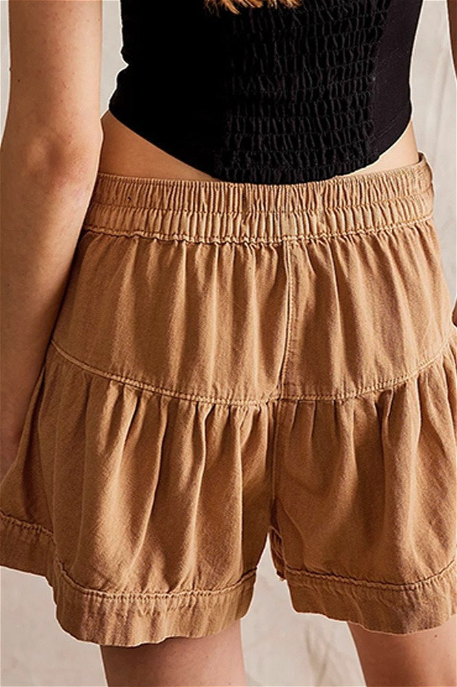 Ruffled Hem A line Denim Casual Shorts image 7