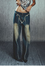 Low Rise Frayed Hem Straight Leg Jeans image 2