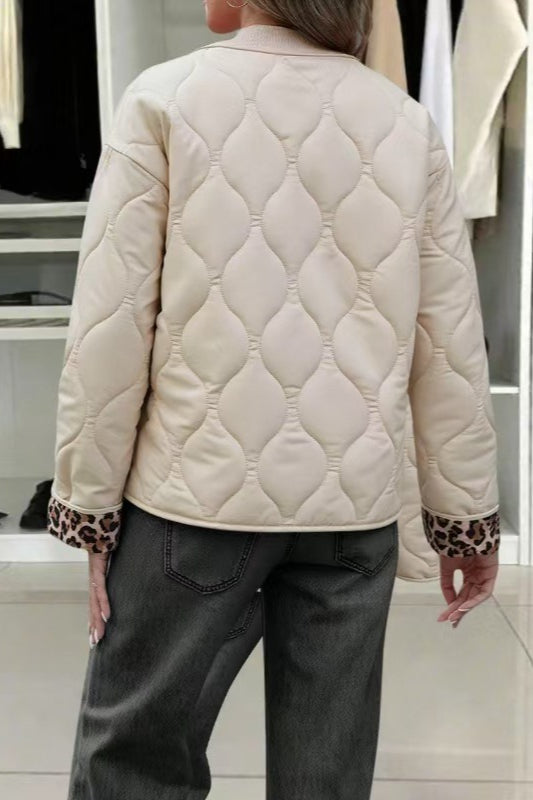 Patchwork Leopard Print Relaxed Jacket image 5