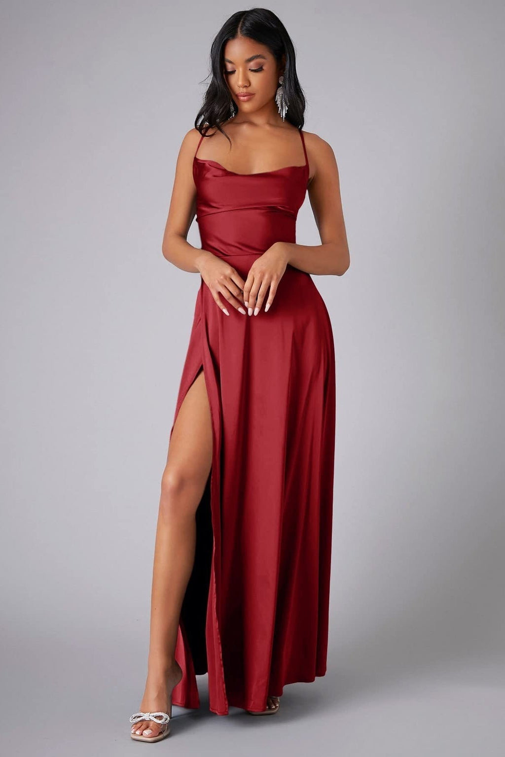 Elegant Spaghetti Strap Ruched Formal Dress image 8