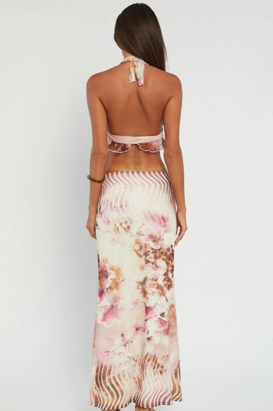 Sexy Halter Floral Print Skirt Set image 10