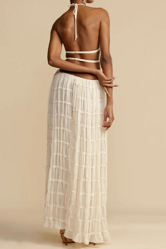Ruched Halter Cami & Maxi Skirt Boho Dress image 4
