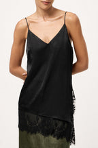 V Neck Lace Trim Patchwork Cami Top image 5