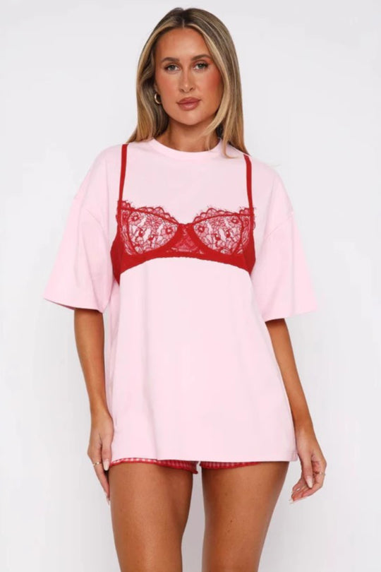 Corset Print Casual Loose Short Sleeve T-shirt image 3
