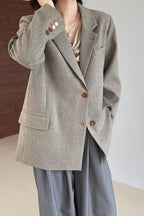 Oversized Speckled Lapel Blazer image 4