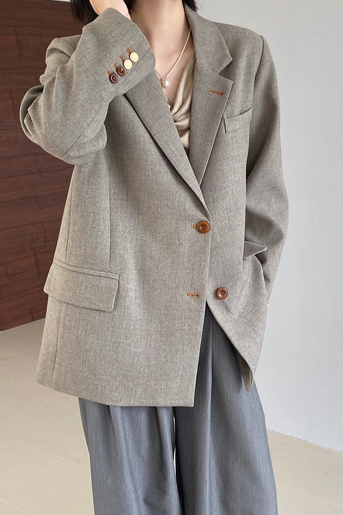 Oversized Speckled Lapel Blazer image 4