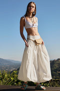 Pocketed Ruched Elastic Waist Balloon Skirt image 1