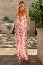 Slim Spaghetti Strap Printed Floral Dress image 1