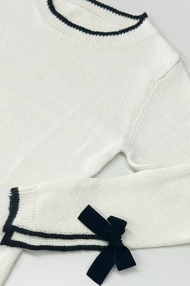 Color-Block Long Sleeve Knit Slim Sweater Dress image 7