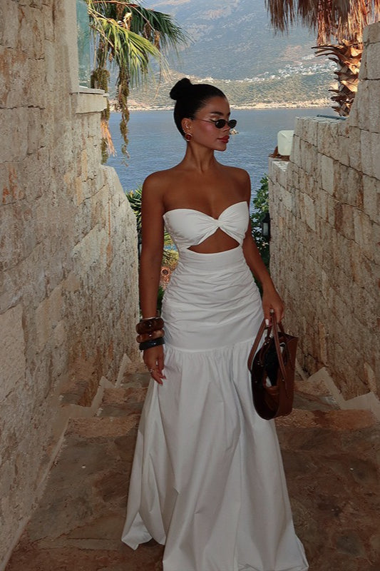 Strapless Hollow Out Beach Maxi Dress image 2