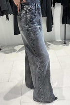 Vintage Washed Straight Wide Leg Jeans image 2