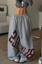 Loose Elastic Letter Printed Casual Pants image 1