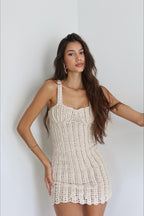Hollow Out Knit Cami Boho Dress image 1