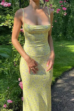 Cotton Floral Beach Print Suspender Maxi Dress image 1