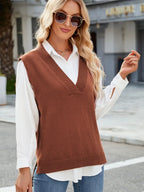 Bianca Sweater Vest detail view styled for Avrienne