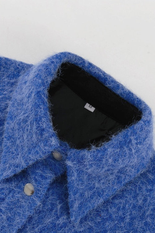 Long Sleeve Blue Wool Jacket image 5