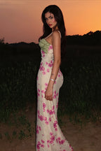 Contrast Lace Floral Cami Maxi Dress image 2