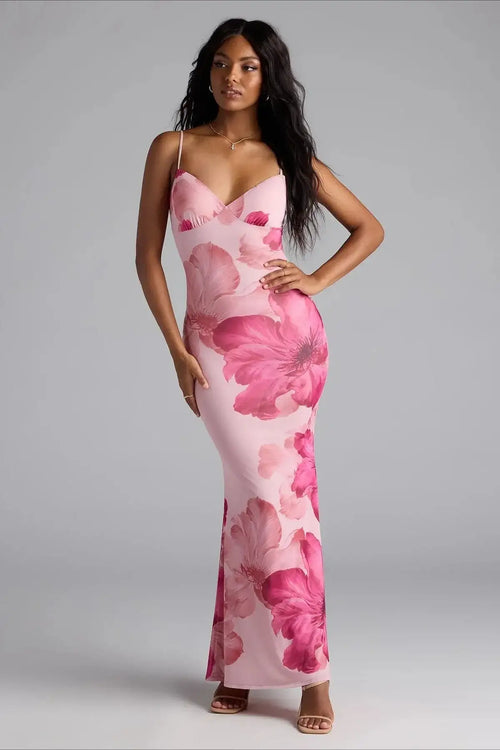 Cami Floral Print Bodycon Maxi Dress image 2