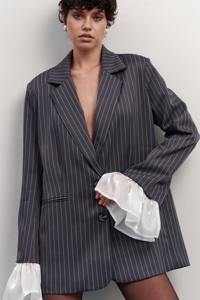 Vintage Striped Patchwork Blazer image 1
